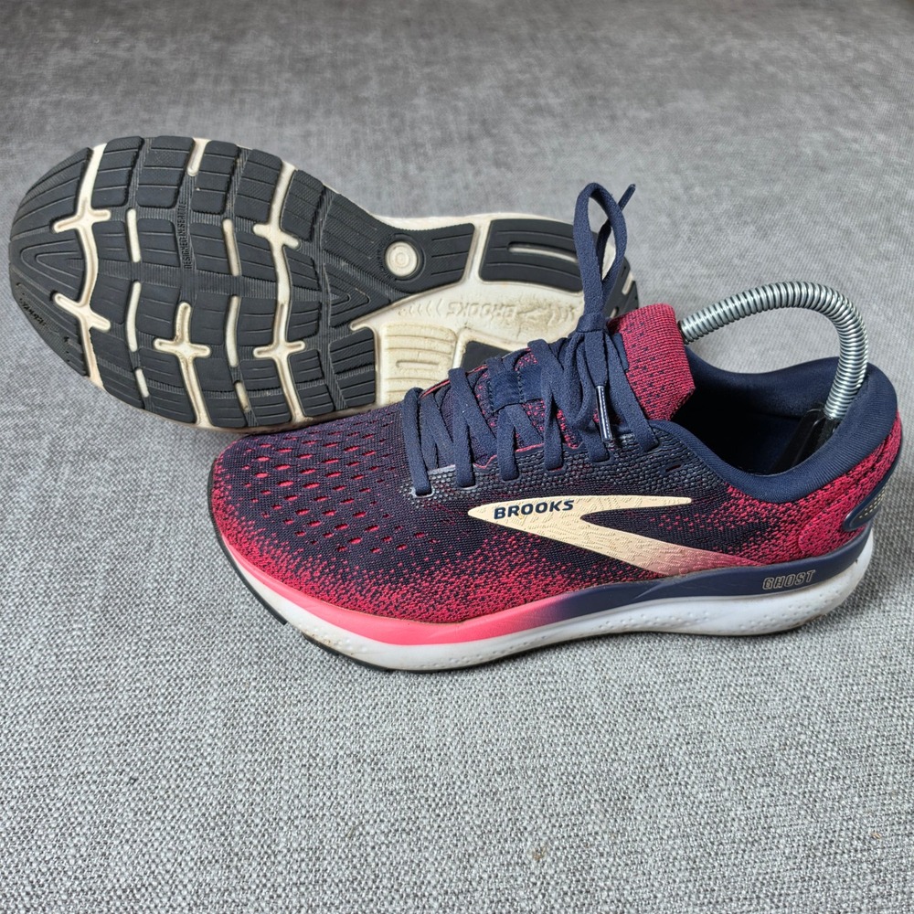 Brooks Ghost 16 Womens 8.5 Navy Pink 1204071B422 Running Shoes Low Top Mesh